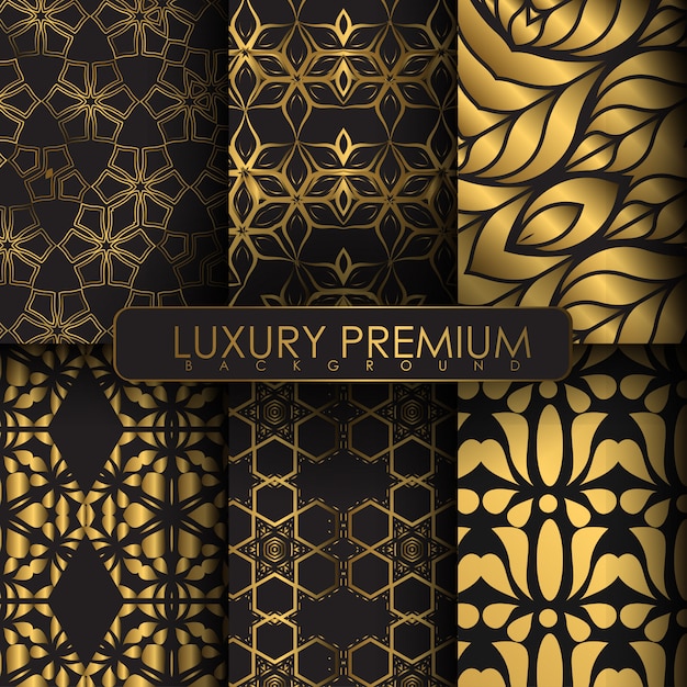 Set of luxury Background with Gold Color