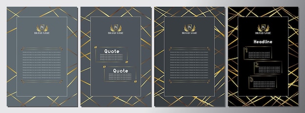 Set of luxury brochure layouts - A4 size 210x297 mm