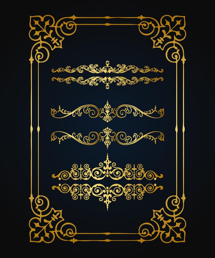 Set Luxury frame design card design antique luxury vintage Fashionable frame Design templat