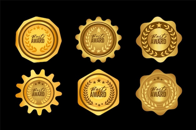 Set of Luxury Gold Quality best award Badges