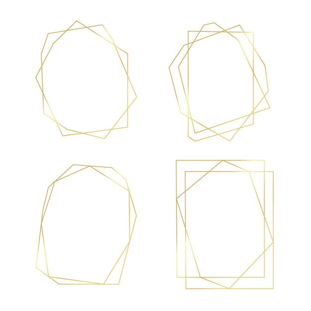 Set of luxury golden geometric borders