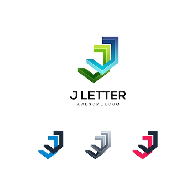 Установите роскошную начальную букву j логотип иллюстрации для вашей компании
