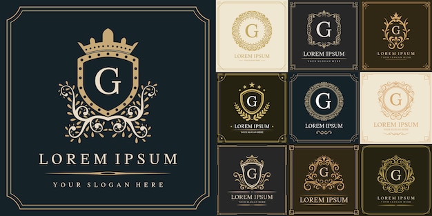 Set of luxury logo template, Initial letter type G