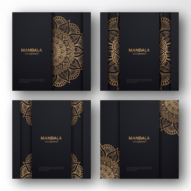 Set of luxury mandala backgrounds