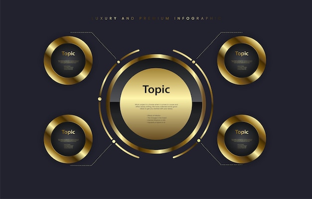 Set of Luxury multipurpose Infographic buttons design template with three options and Premium