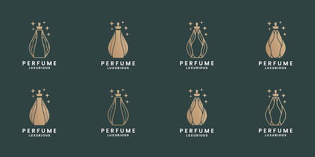 Set of luxury perfume cosmetic logo design