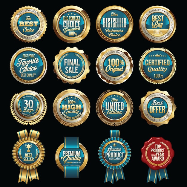 Set di badge di qualità di vendita di lusso