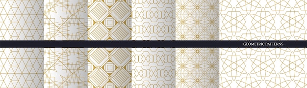 Set of luxury seamless art patterns