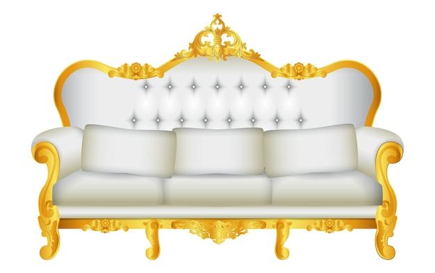豪華な玉座椅子黄金色の分離または赤い結婚式の椅子ロイヤル ゴールデンのセットです。