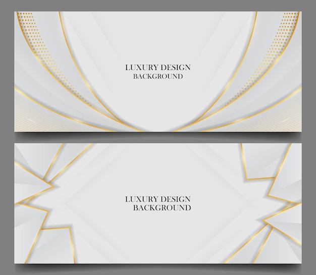 set luxury white and shiny gold background vector luxury elegant theme design