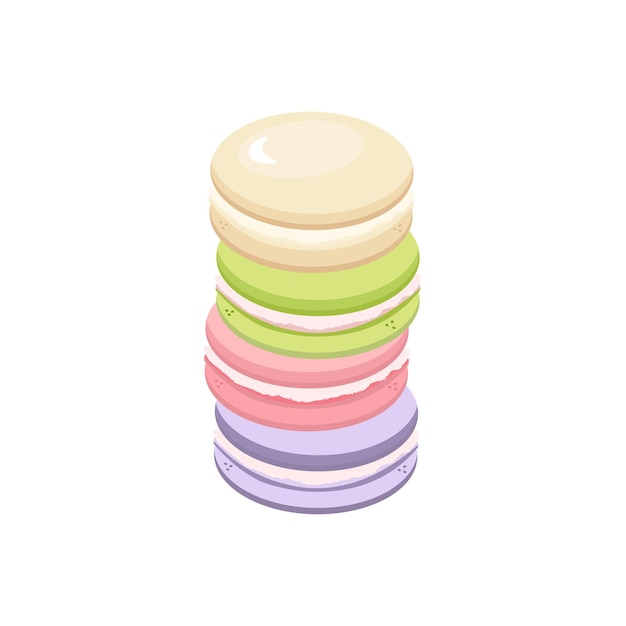 Set of Macaroons. French sweets. Vector graphics in flat style