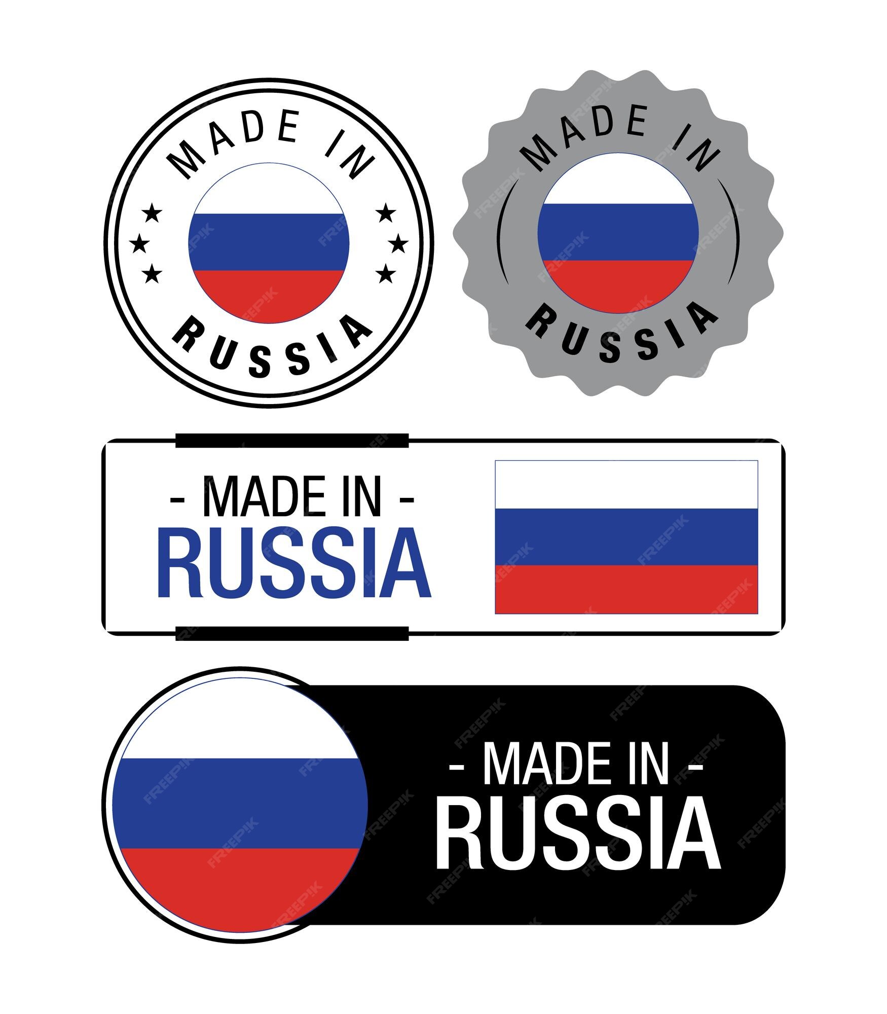 Flag labels. Illustration of flag of Russia