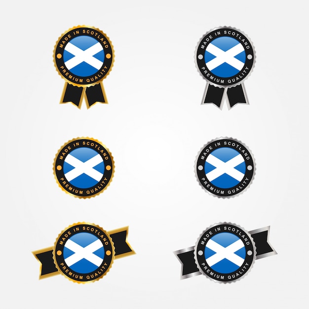 Set made in scotland emblem badge labels