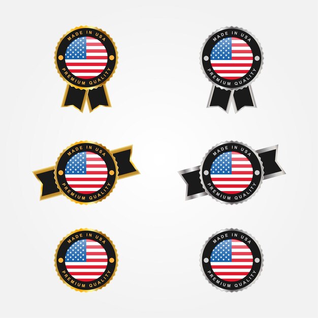 Set made in usa emblem badge label template