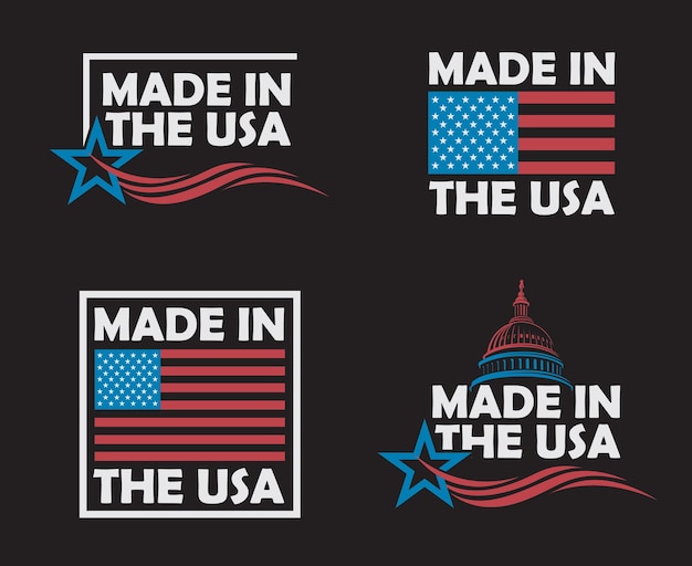 set of made in usa labels