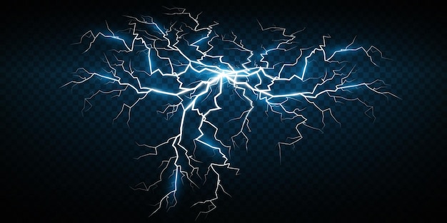 A set of Magic lightning and bright lighting effects Vector illustration