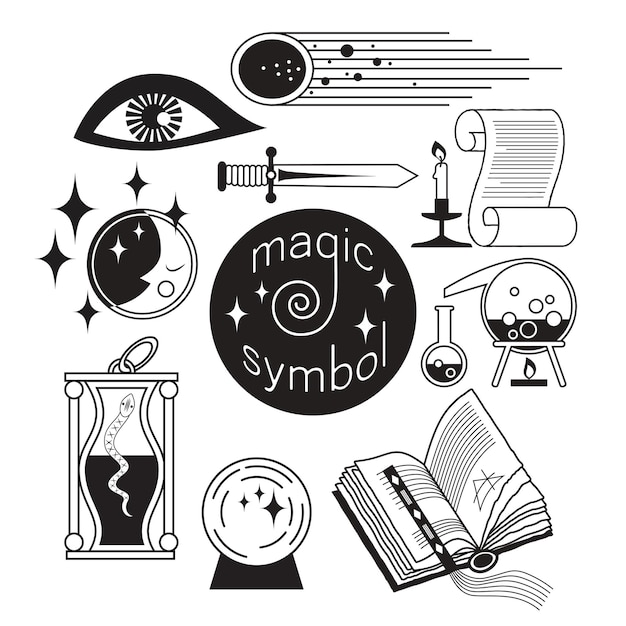 Set of magic symbols