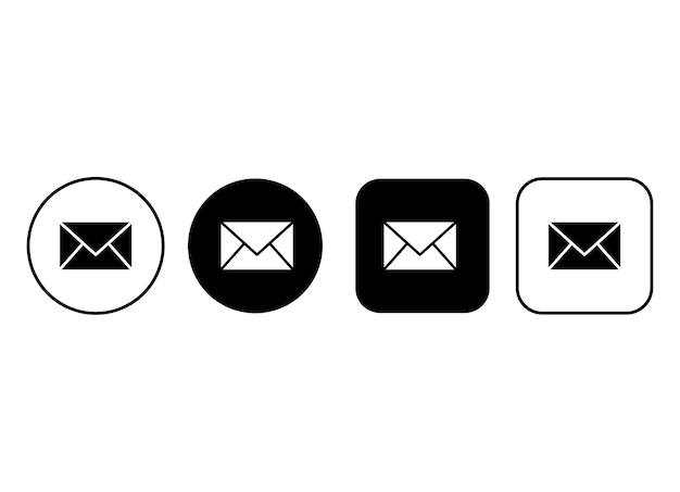 웹 사이트에 대한 메일 봉투 아이콘 버튼 세트 (Email icon button sign xD)