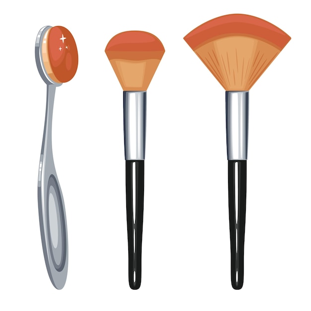 Set of make up brushes isolated