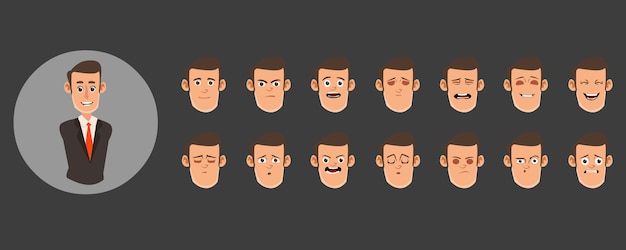 Vector set of male avatars