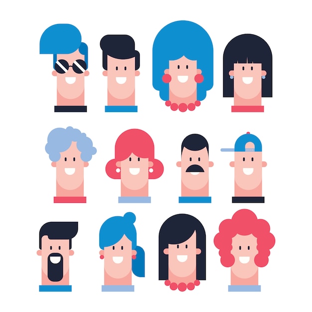 Flat Design Avatar Icons by Mark Rise on Dribbble