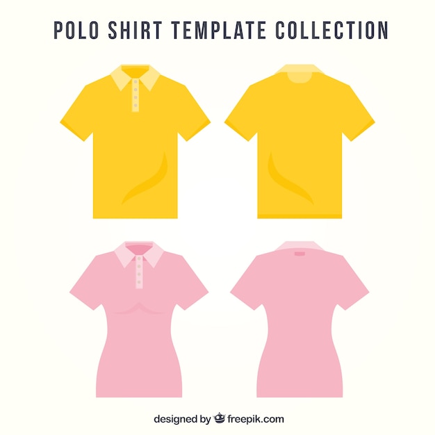 Set of male and female polos