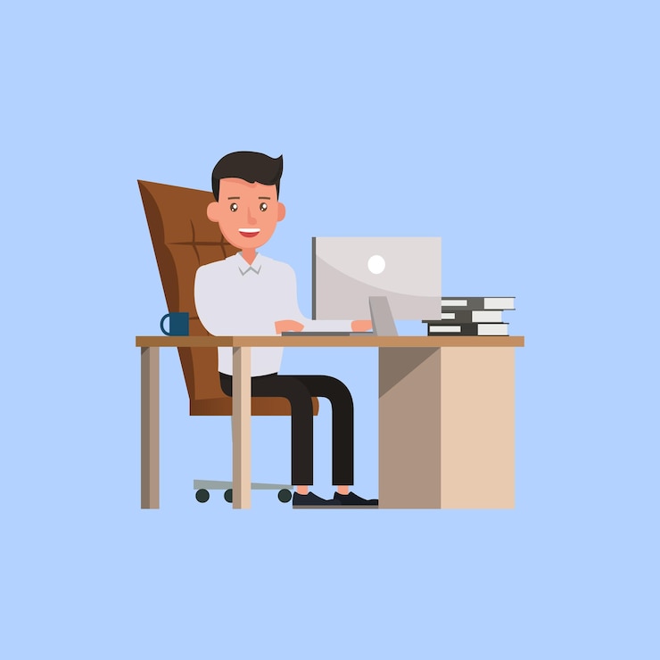 Vector set of male poses in white clothes textile