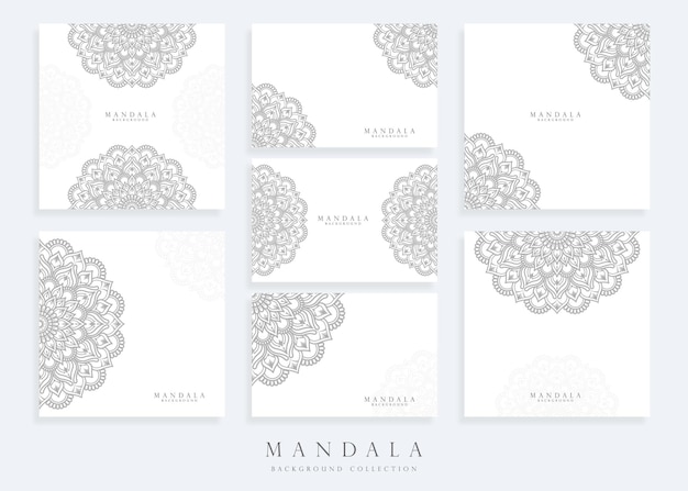 Set of mandala background template and mandala card template