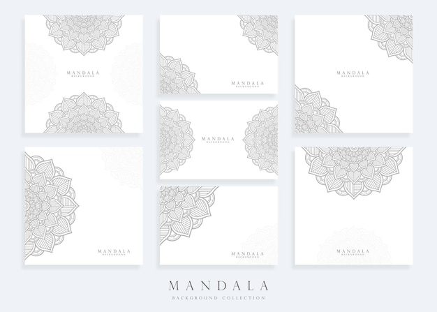 Set of mandala background template and mandala card template
