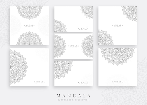 Set di modello di carta mandala per concetto astratto e decorativo