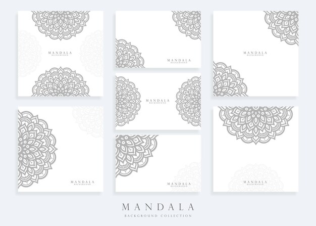 Set di modello di carta mandala per concetto astratto e decorativo