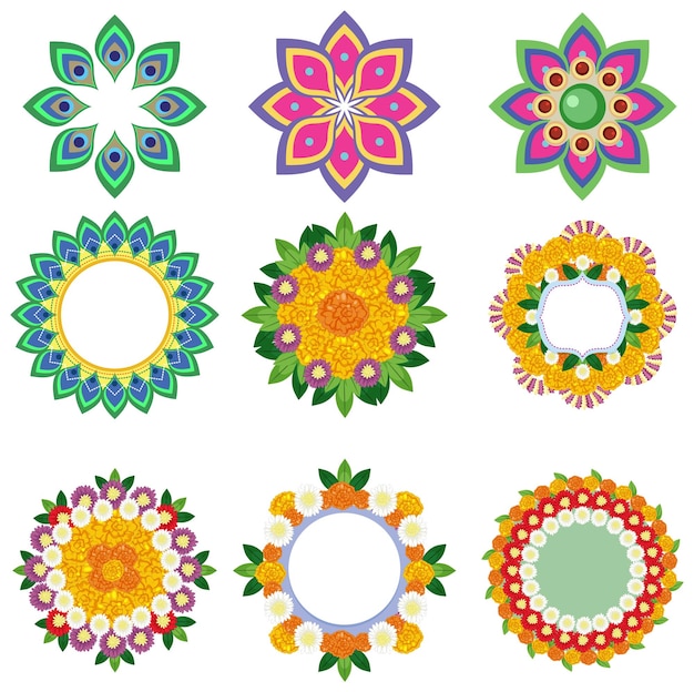 Vector set of mandala design in different patterns