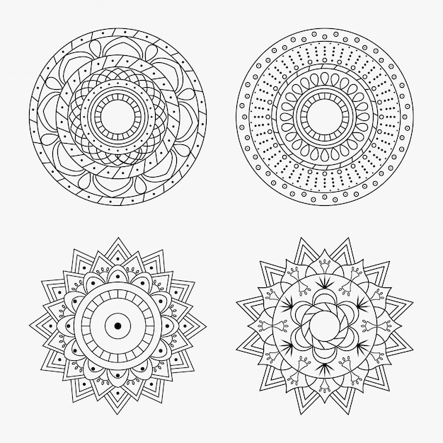 Vettore impostare mandala design