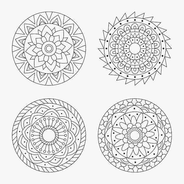 Vector set mandala design