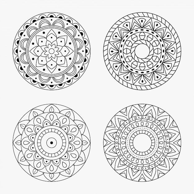 Vector set mandala design