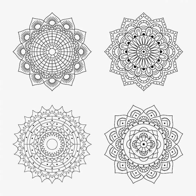 Vettore impostare mandala design