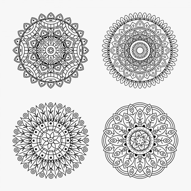 Vettore impostare mandala design