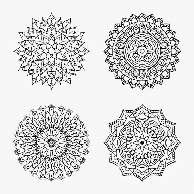 Vettore impostare mandala design