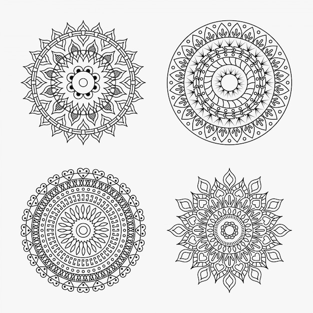 Vettore impostare mandala design