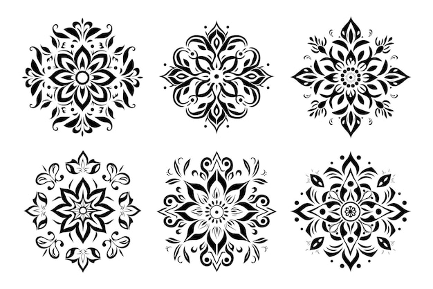 Set of Mandala Flower Illustration