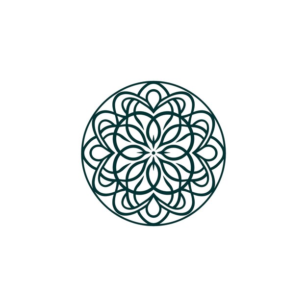 Set of mandalas in green color element