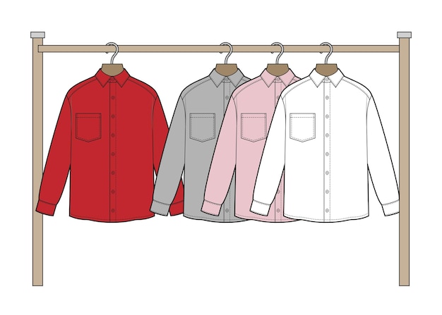Set of mans classic shirts on handers