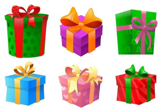 Set of many gift box