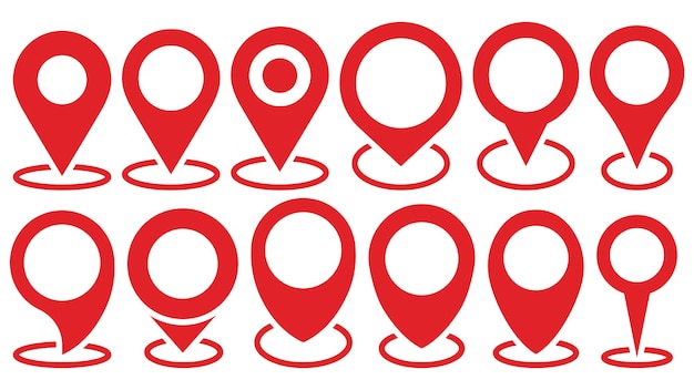 Set of Map pointer Location symbols Web location point icon pointer arrow mark Vector illustration