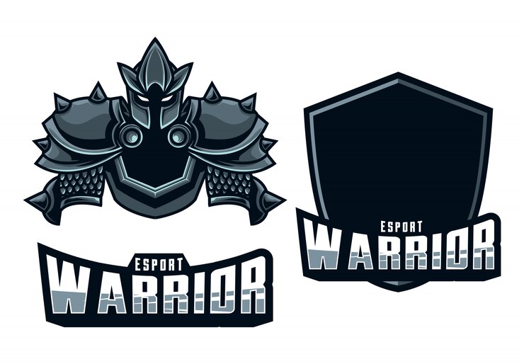 Set mascot logo esport warrior