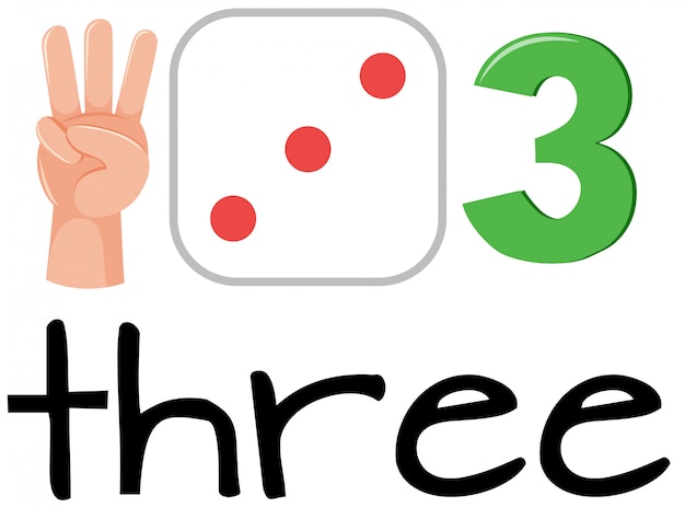 Set of math counting number three