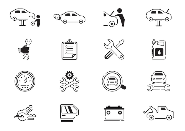 Vector set of mechanic icons