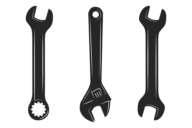 Set of mechanic stuff, mechanical stuff silhouette