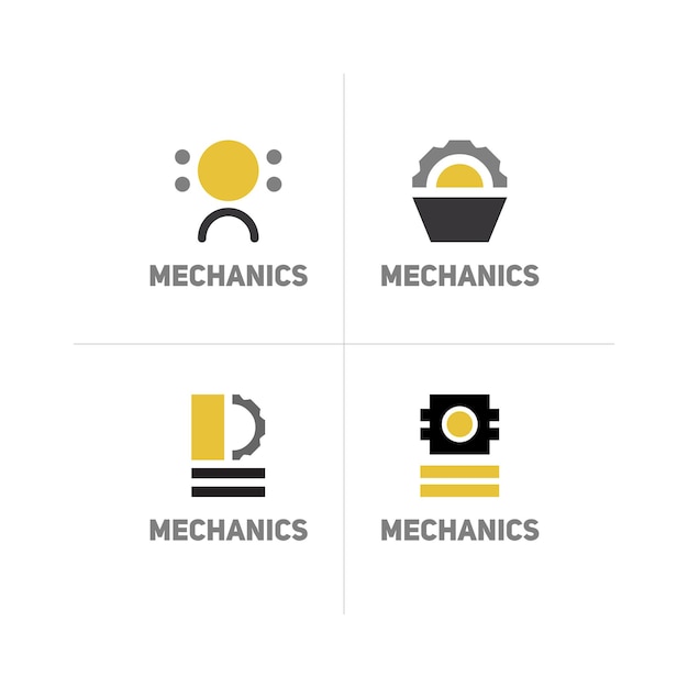 Set of mechanics logo design templates