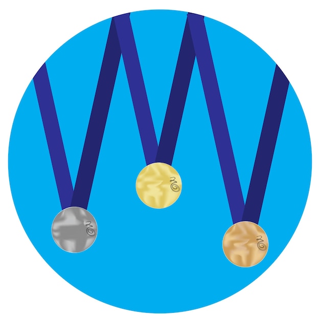 Vettore set di medaglie oro argento bronzo icona trofeo e medaglia d'oro medaglione e medaglia olimpica icon set medaglia premio vittoria vector design piatto illustrazione